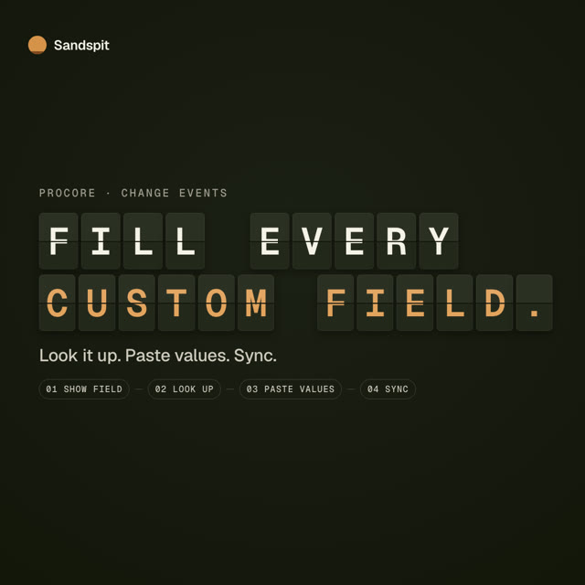 Bulk edit Procore change event custom fields from Excel
