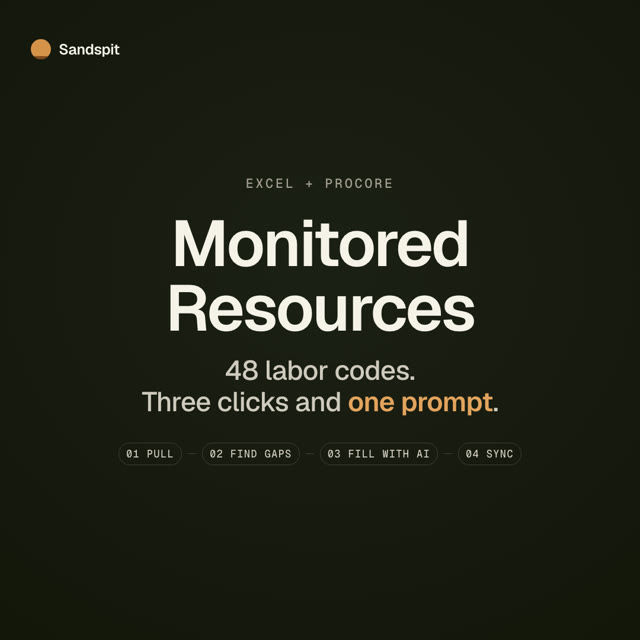 Bulk add and edit Procore monitored resources from Excel