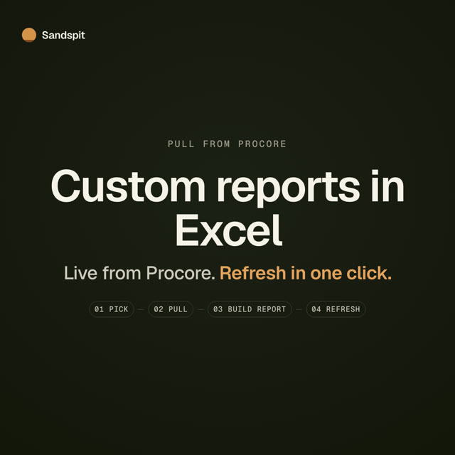 Pull Procore data into Excel for custom reports