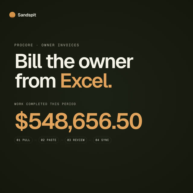 Update a Procore owner invoice from Excel